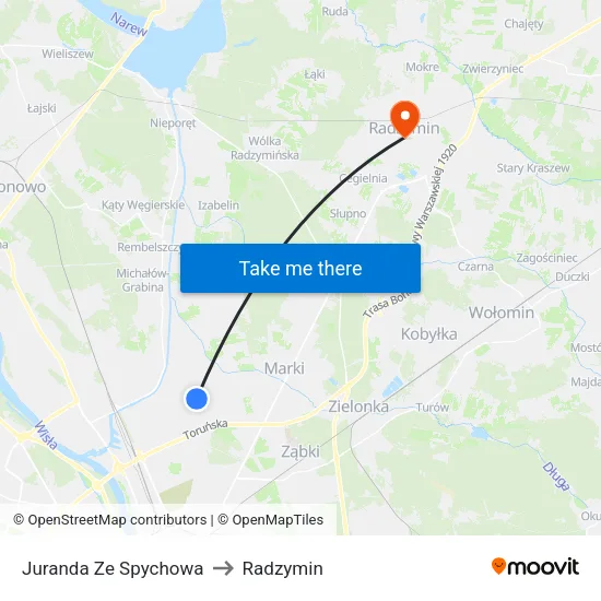 Juranda Ze Spychowa to Radzymin map