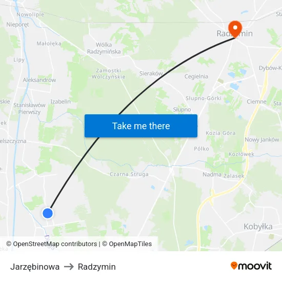 Jarzębinowa to Radzymin map