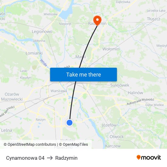 Cynamonowa 04 to Radzymin map