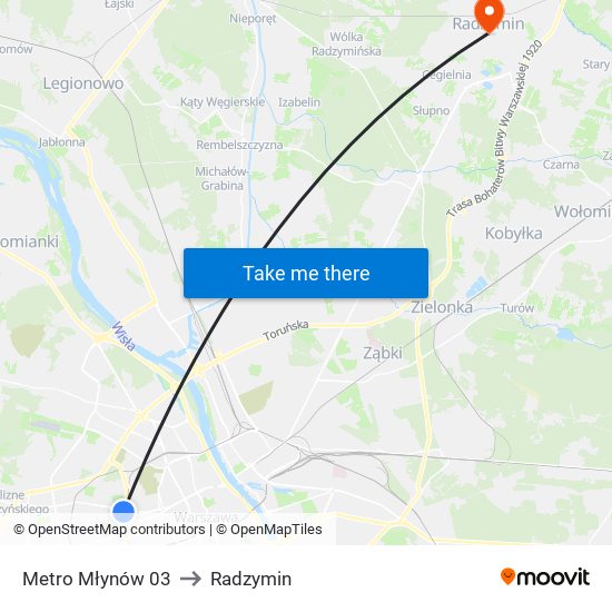 Metro Młynów 03 to Radzymin map