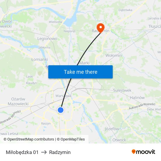 Miłobędzka 01 to Radzymin map