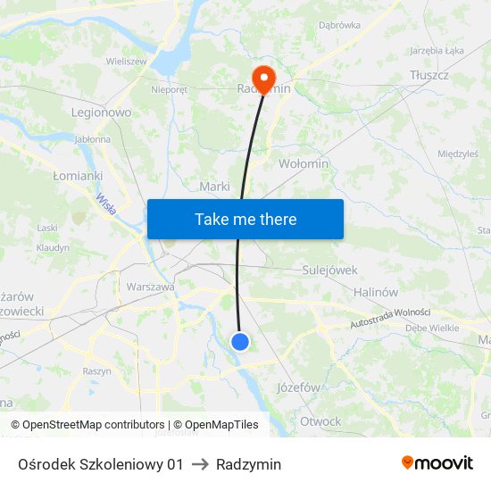 Ośrodek Szkoleniowy 01 to Radzymin map