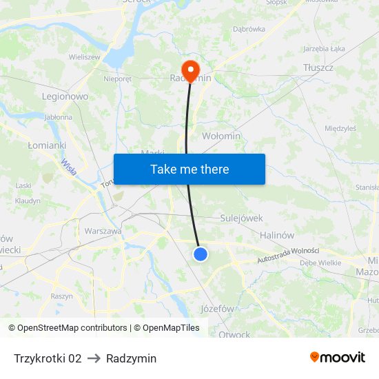 Trzykrotki 02 to Radzymin map
