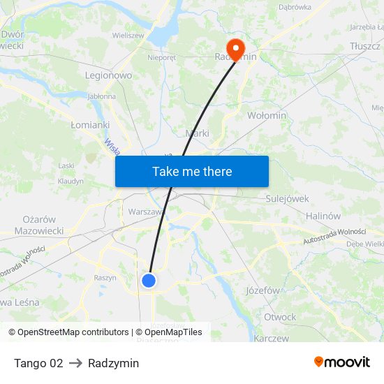 Tango 02 to Radzymin map