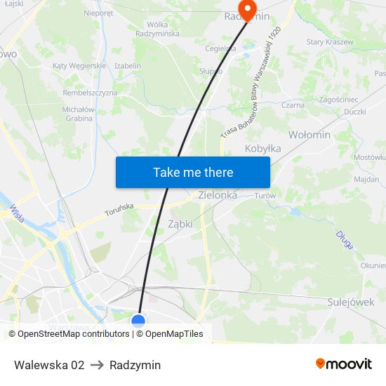 Walewska 02 to Radzymin map