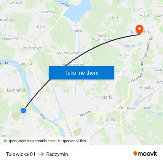 Tułowicka 01 to Radzymin map