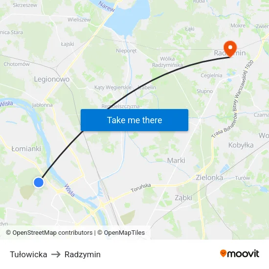 Tułowicka to Radzymin map