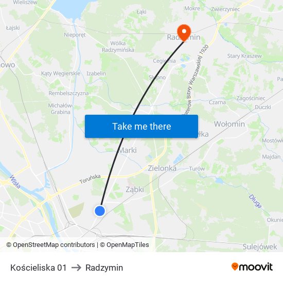 Kościeliska 01 to Radzymin map