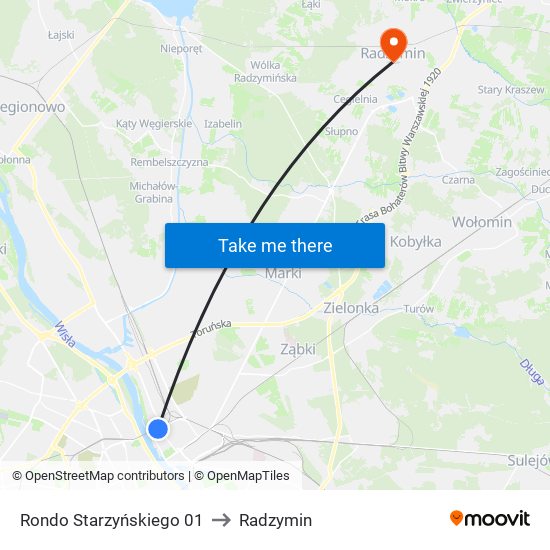 Rondo Starzyńskiego 01 to Radzymin map