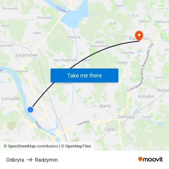 Odkryta to Radzymin map