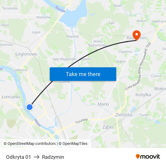 Odkryta to Radzymin map