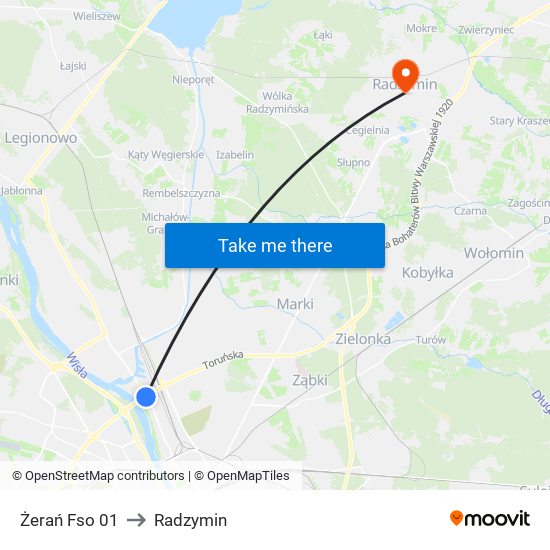 Żerań Fso 01 to Radzymin map