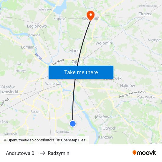 Andrutowa 01 to Radzymin map