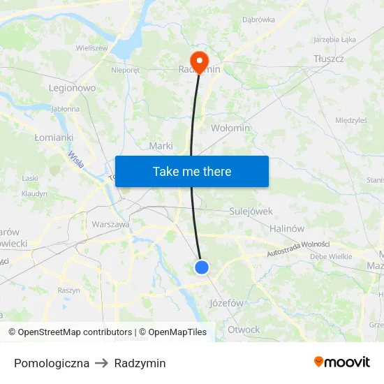 Pomologiczna to Radzymin map