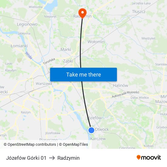 Józefów Górki 01 to Radzymin map