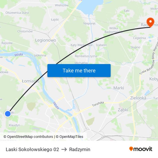 Laski Sokołowskiego 02 to Radzymin map