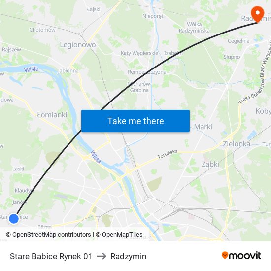 Stare Babice Rynek 01 to Radzymin map