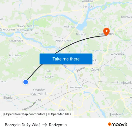 Borzęcin Duży - Wieś to Radzymin map