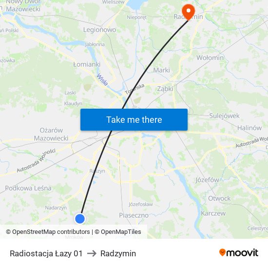 Radiostacja Łazy 01 to Radzymin map