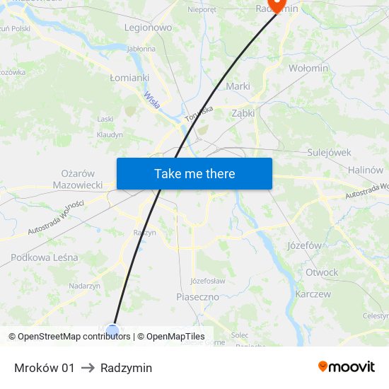 Mroków 01 to Radzymin map