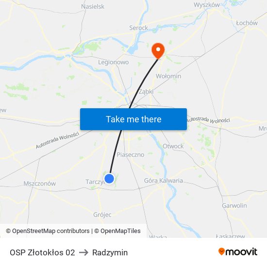 OSP Złotokłos 02 to Radzymin map