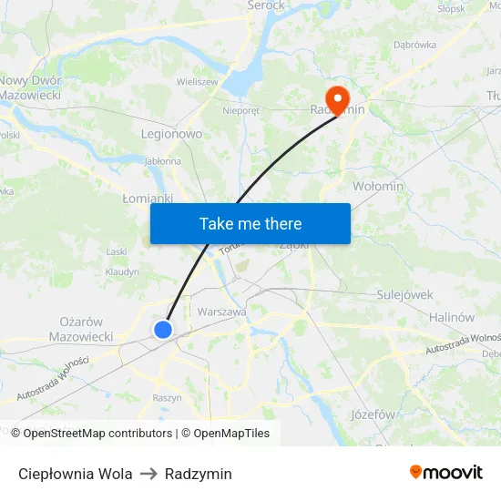 Ciepłownia Wola to Radzymin map