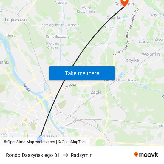 Rondo Daszyńskiego 01 to Radzymin map