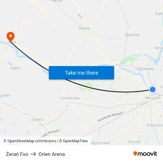 Żerań Fso to Orlen Arena map