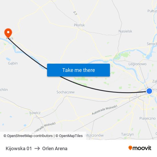 Kijowska 01 to Orlen Arena map