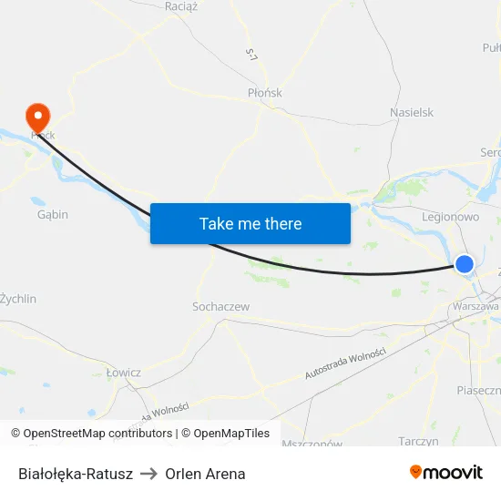 Białołęka - Ratusz to Orlen Arena map