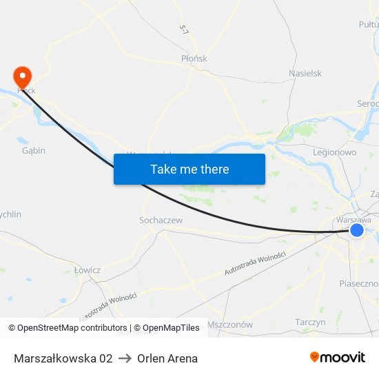 Marszałkowska 02 to Orlen Arena map