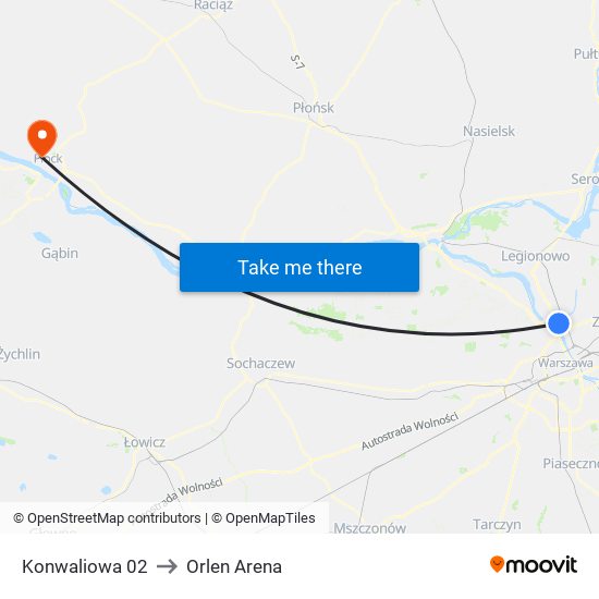 Konwaliowa 02 to Orlen Arena map