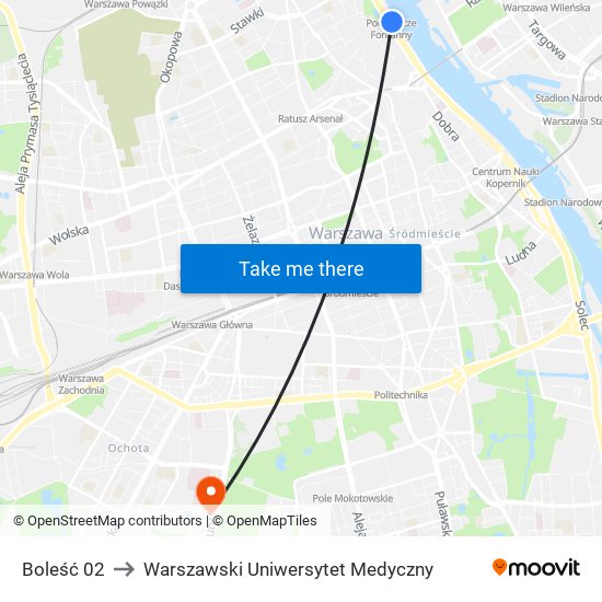 Boleść 02 to Warszawski Uniwersytet Medyczny map