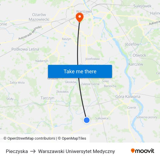 Pieczyska 01 to Warszawski Uniwersytet Medyczny map