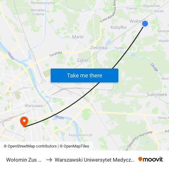 Wołomin Zus 02 to Warszawski Uniwersytet Medyczny map