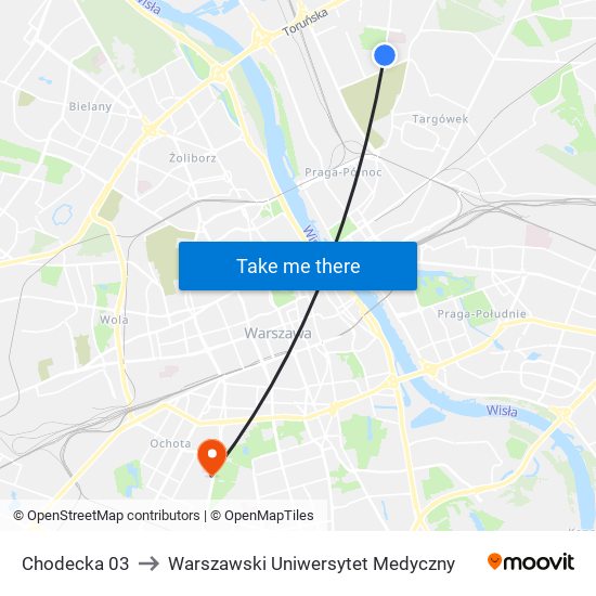 Chodecka 03 to Warszawski Uniwersytet Medyczny map
