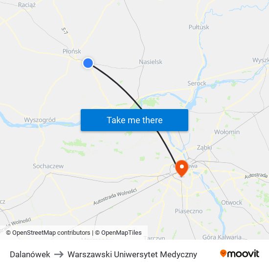 Dalanówek to Warszawski Uniwersytet Medyczny map