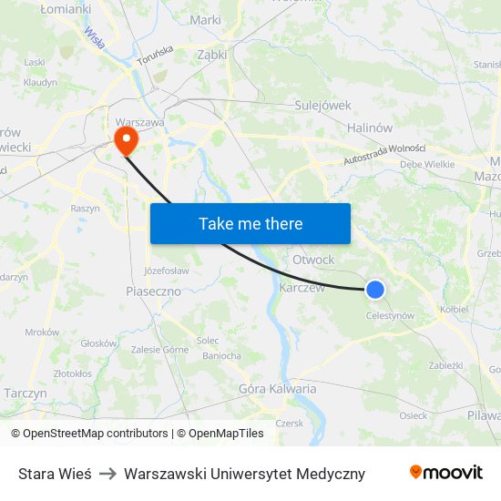 Stara Wieś to Warszawski Uniwersytet Medyczny map