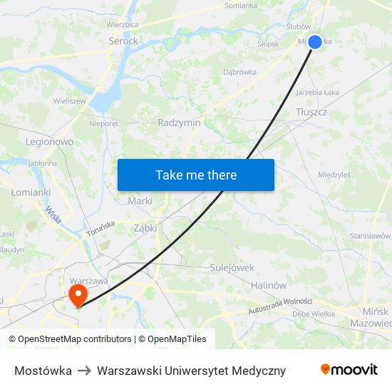 Mostówka to Warszawski Uniwersytet Medyczny map