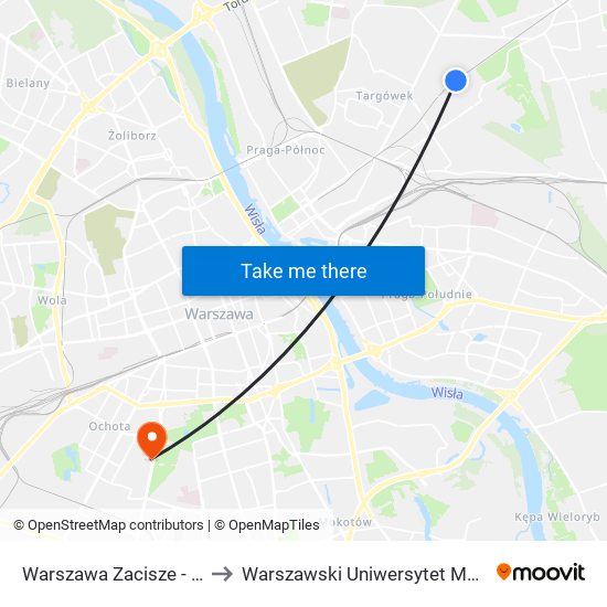 Warszawa Zacisze - Wilno to Warszawski Uniwersytet Medyczny map