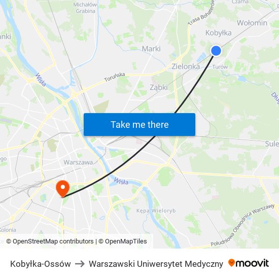 Kobyłka-Ossów to Warszawski Uniwersytet Medyczny map