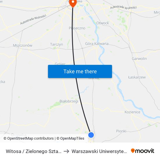 Witosa / Zielonego Sztandaru (Nż) to Warszawski Uniwersytet Medyczny map