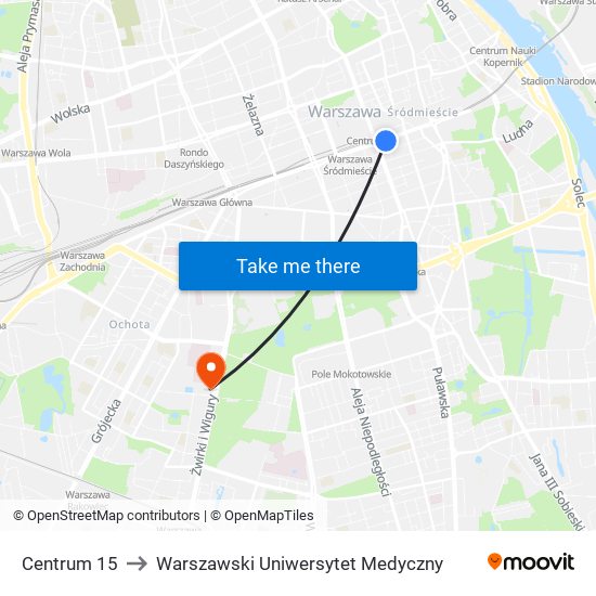 Centrum 15 to Warszawski Uniwersytet Medyczny map