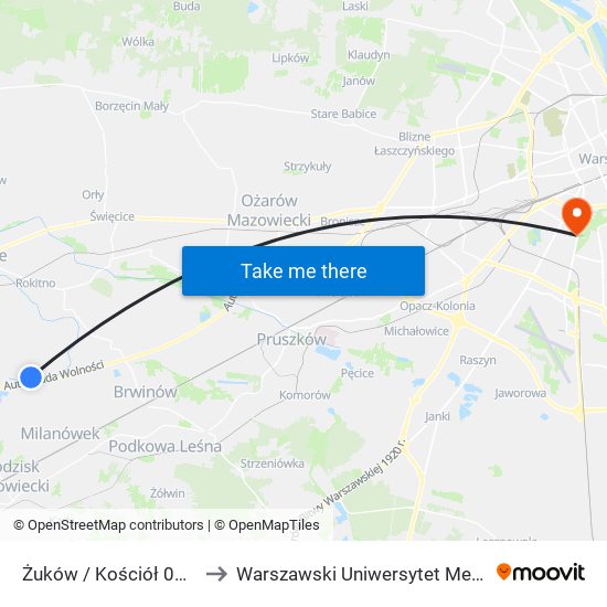 Żuków / Kościół 02 (Nż) to Warszawski Uniwersytet Medyczny map