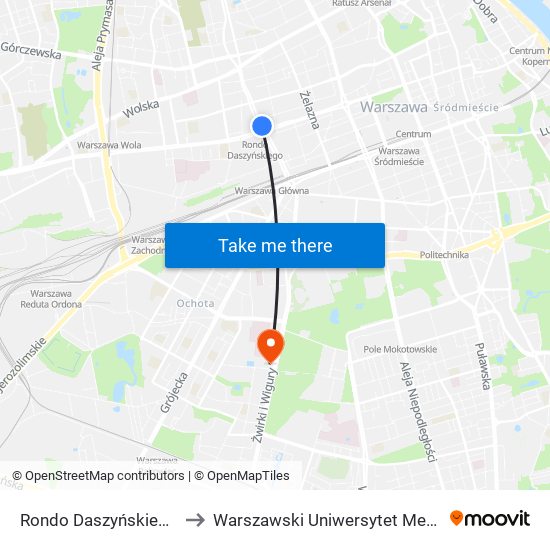 Rondo Daszyńskiego to Warszawski Uniwersytet Medyczny map
