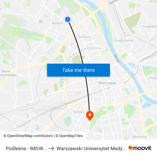 Podleśna - IMGW 03 to Warszawski Uniwersytet Medyczny map