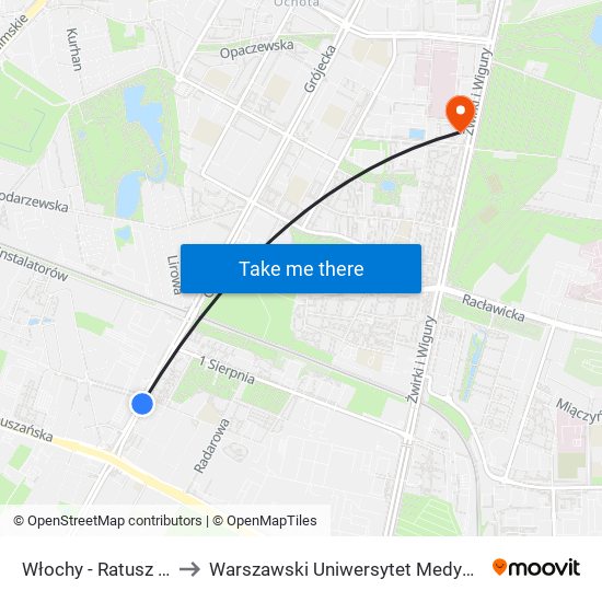 Włochy - Ratusz 03 to Warszawski Uniwersytet Medyczny map