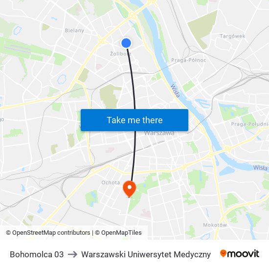 Bohomolca 03 to Warszawski Uniwersytet Medyczny map