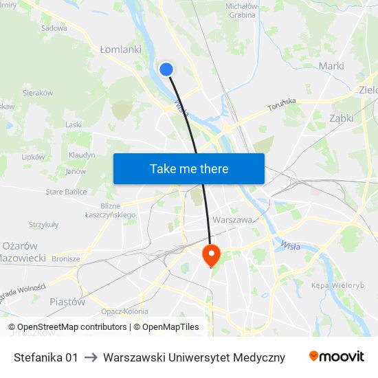 Stefanika 01 to Warszawski Uniwersytet Medyczny map