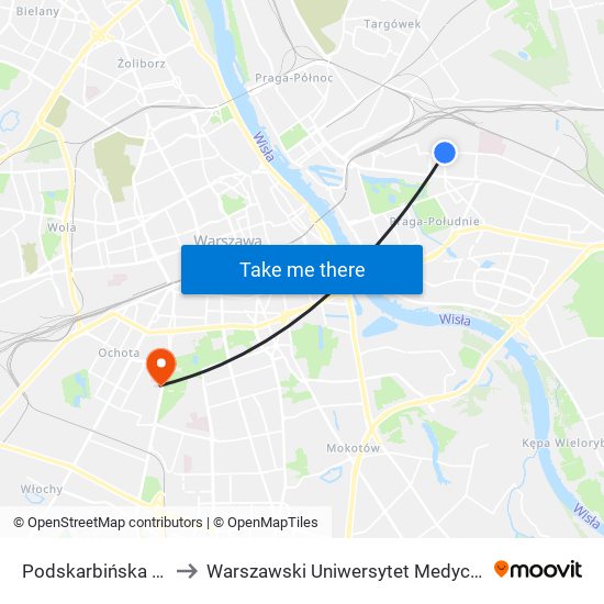 Podskarbińska 02 to Warszawski Uniwersytet Medyczny map